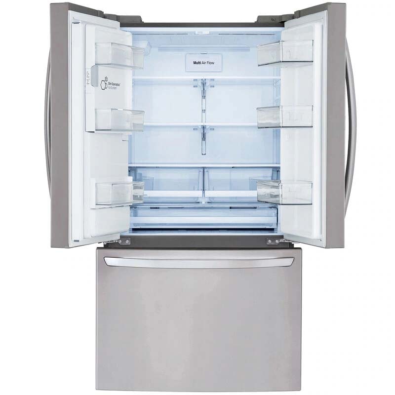 LG 36 in. 27.7 cu. ft. Smart French Door Refrigerator with Ice & Water Dispenser - PrintProof Stainless Steel, PrintProof Stainless Steel, hires