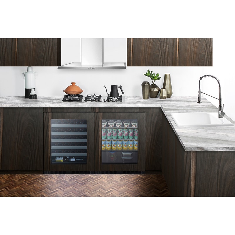 Summit 24 in. Undercounter Wine Cooler with Metal Racks, Single Temperature Zone & 33 Bottle Capacity - Custom Panel Ready, , hires