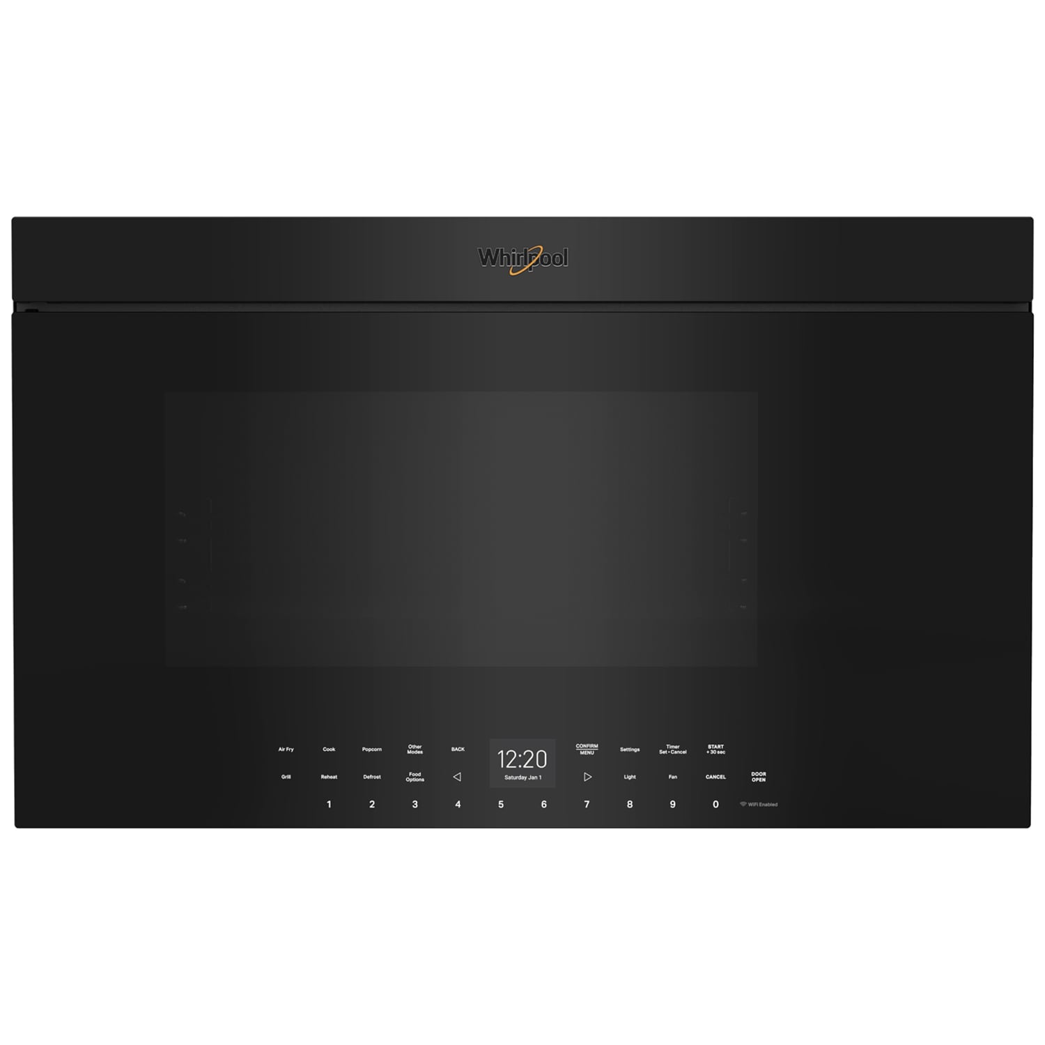Whirlpool 30 in. 1.1 cu. ft. 900W Smart Over-the-Range Microwave with 400 CFM, Convection & Sensor Cooking - Black, Black, hires