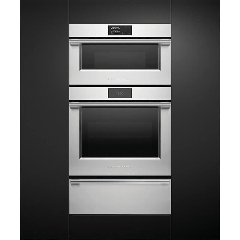 Fisher & Paykel Series 9 30 in. 1.3 cu. ft. Steam Electric Single Wall Oven with True European Convection - Stainless Steel, , hires
