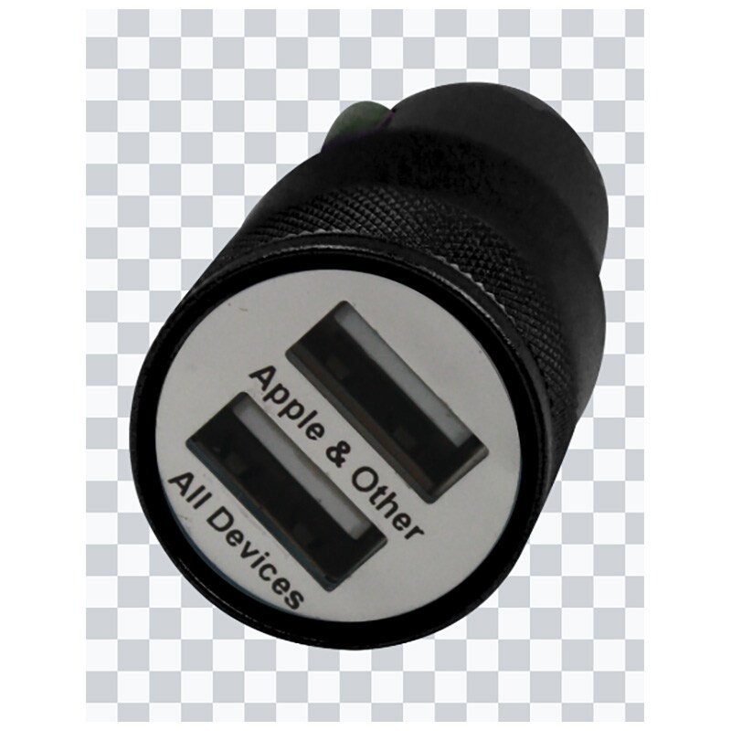 Duracell Dual USB 2.1 Amp Car Charger - Black, Black, hires
