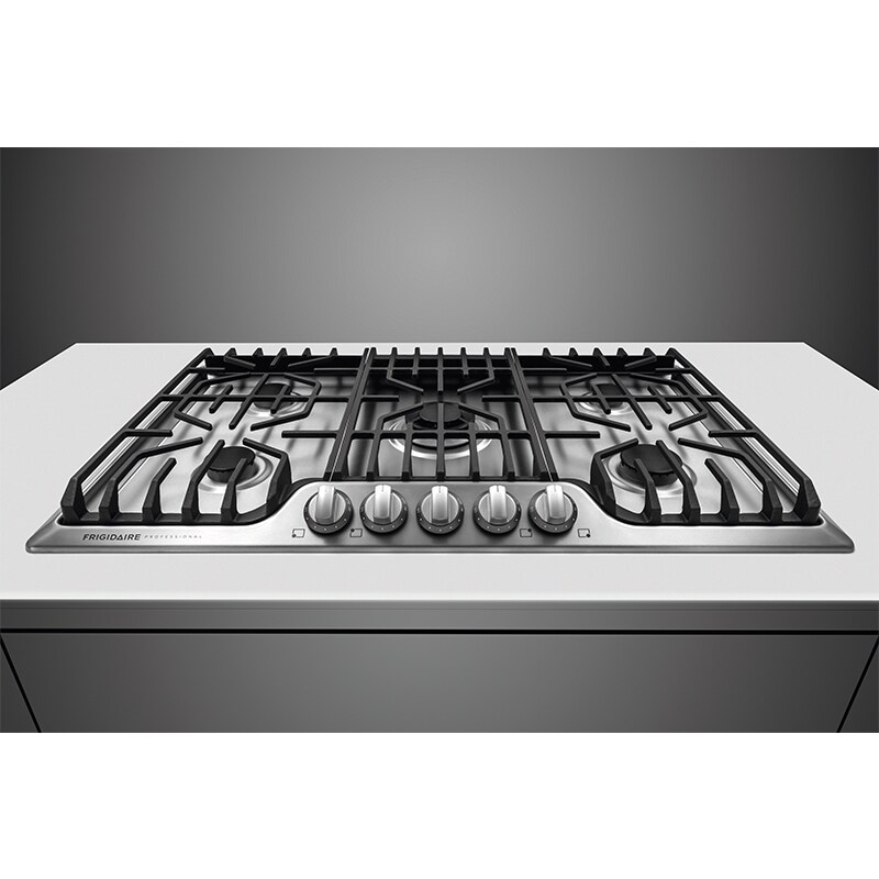 Frigidaire Professional 36 in. 5-Burner Natural Gas Cooktop with Griddle, Simmer Burner & Power Burner - Stainless Steel, , hires