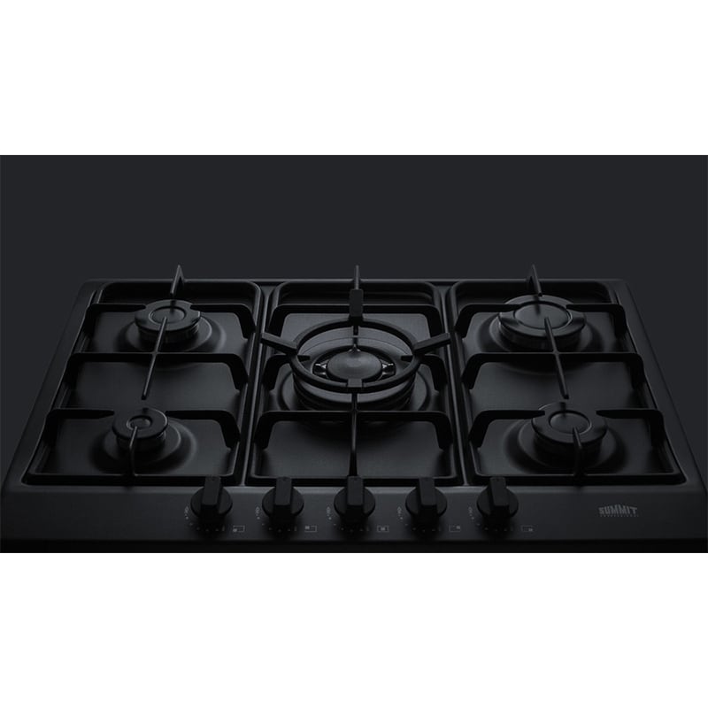 Summit 27 in. 5-Burner Natural Gas Cooktop - Black, , hires