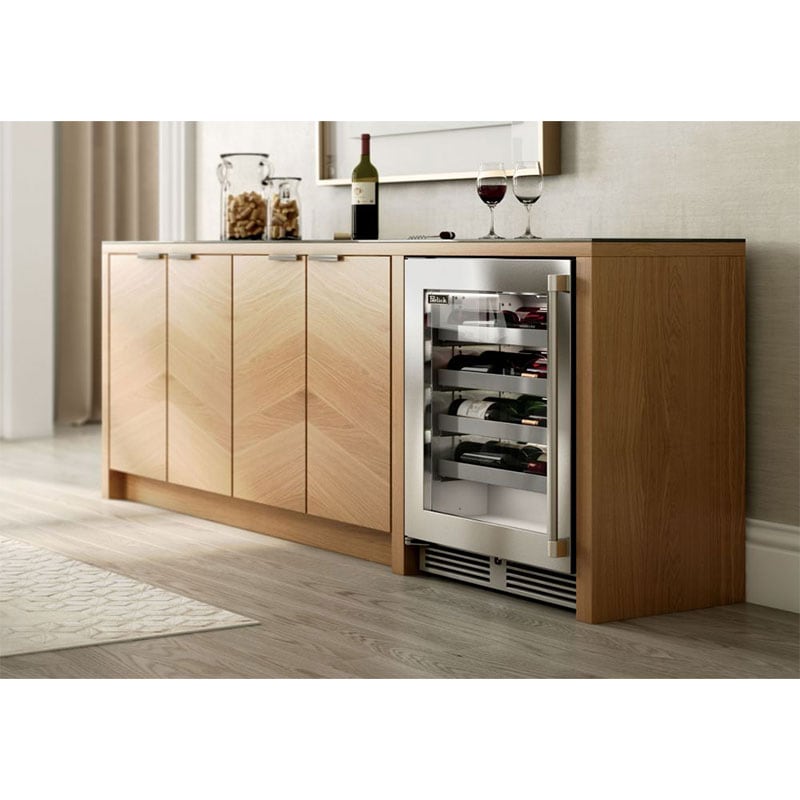 Perlick Signature Series 24 in. Undercounter Wine Reserve with Metal Racks, Single Temperature Zone & 20 Bottle Capacity - Custom Panel Ready, , hires