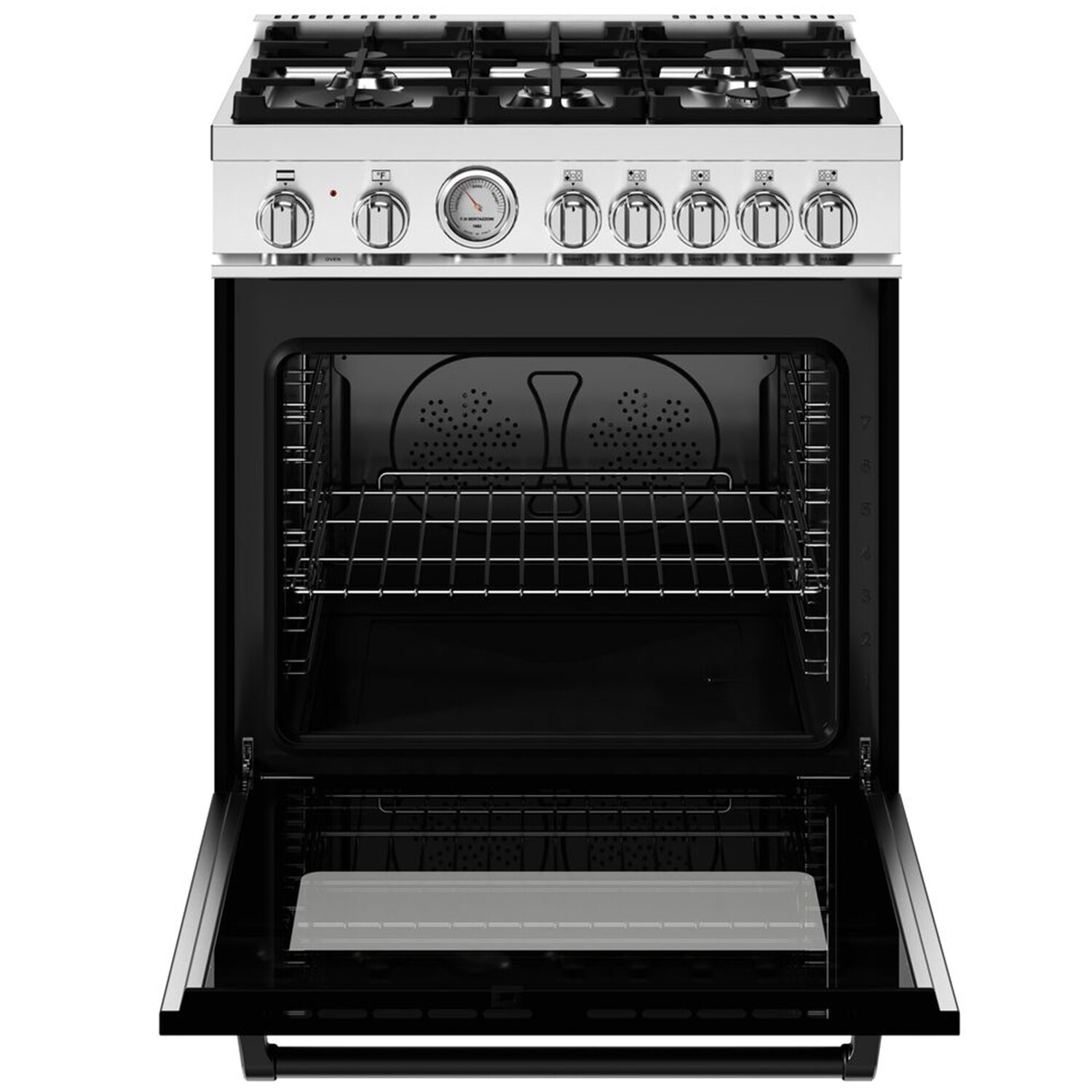 Bertazzoni Master Series 30 in. 4.7 cu. ft. Dual Convection Dual Fuel Range with 5 Sealed Burners - Matte Black, , hires