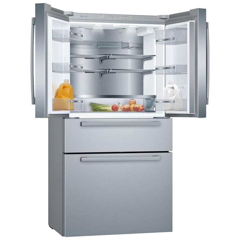 Bosch 800 Series 36 in. 20.5 cu. ft. Smart Counter Depth 4-Door French Door Refrigerator with Internal Water Dispenser - Smudge-Proof Stainless Steel, , hires