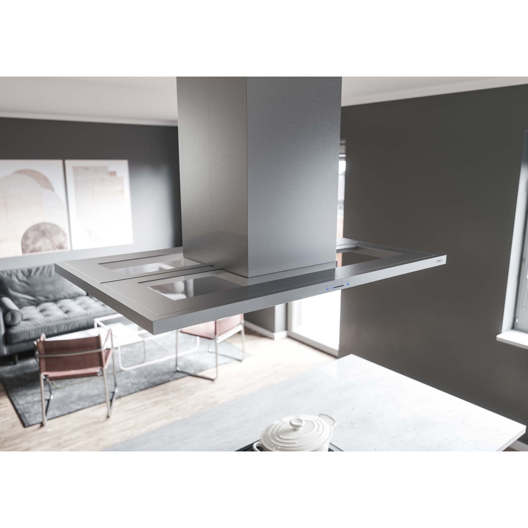 Zephyr 36 in. Convertible Chimney Style Range Hood with 600 CFM, 5 Fan Speeds & 4 LED Lights - Stainless Steel, , hires