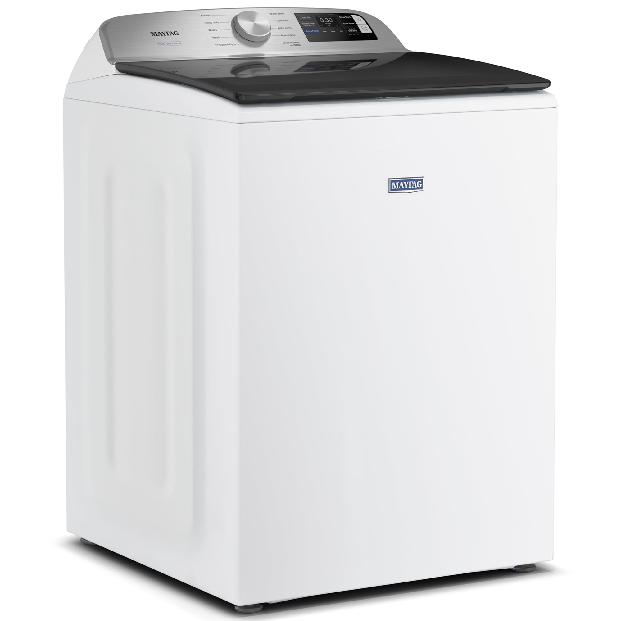 Maytag 27 in. 5.3 cu. ft. Smart Top Load Washer with Impeller & Extra Power - White, White, hires
