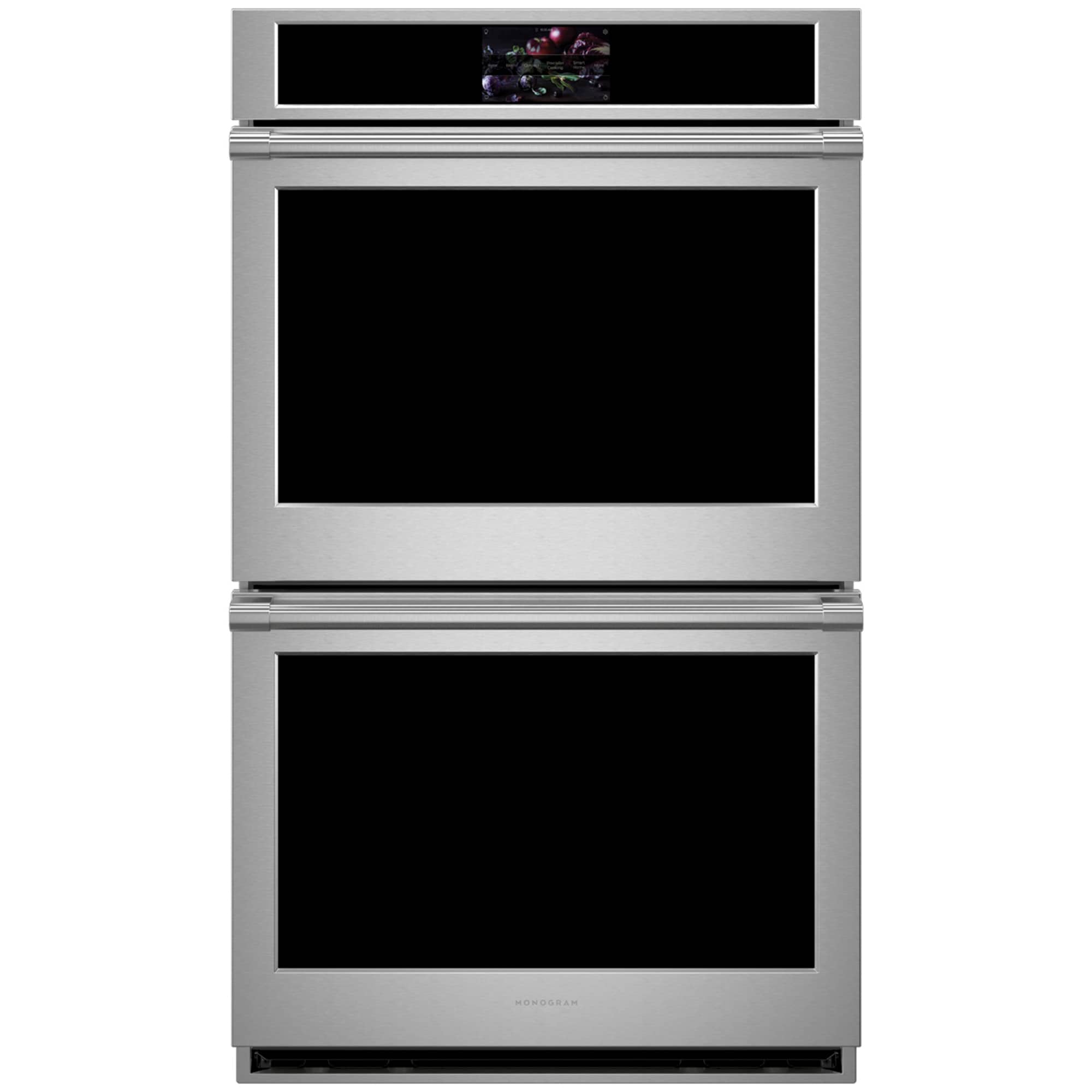 Monogram Statement Series 30 in. 10 cu. ft. Smart Top Control SpeedElectric Double Wall Oven with True European Convection - Stainless Steel, , hires