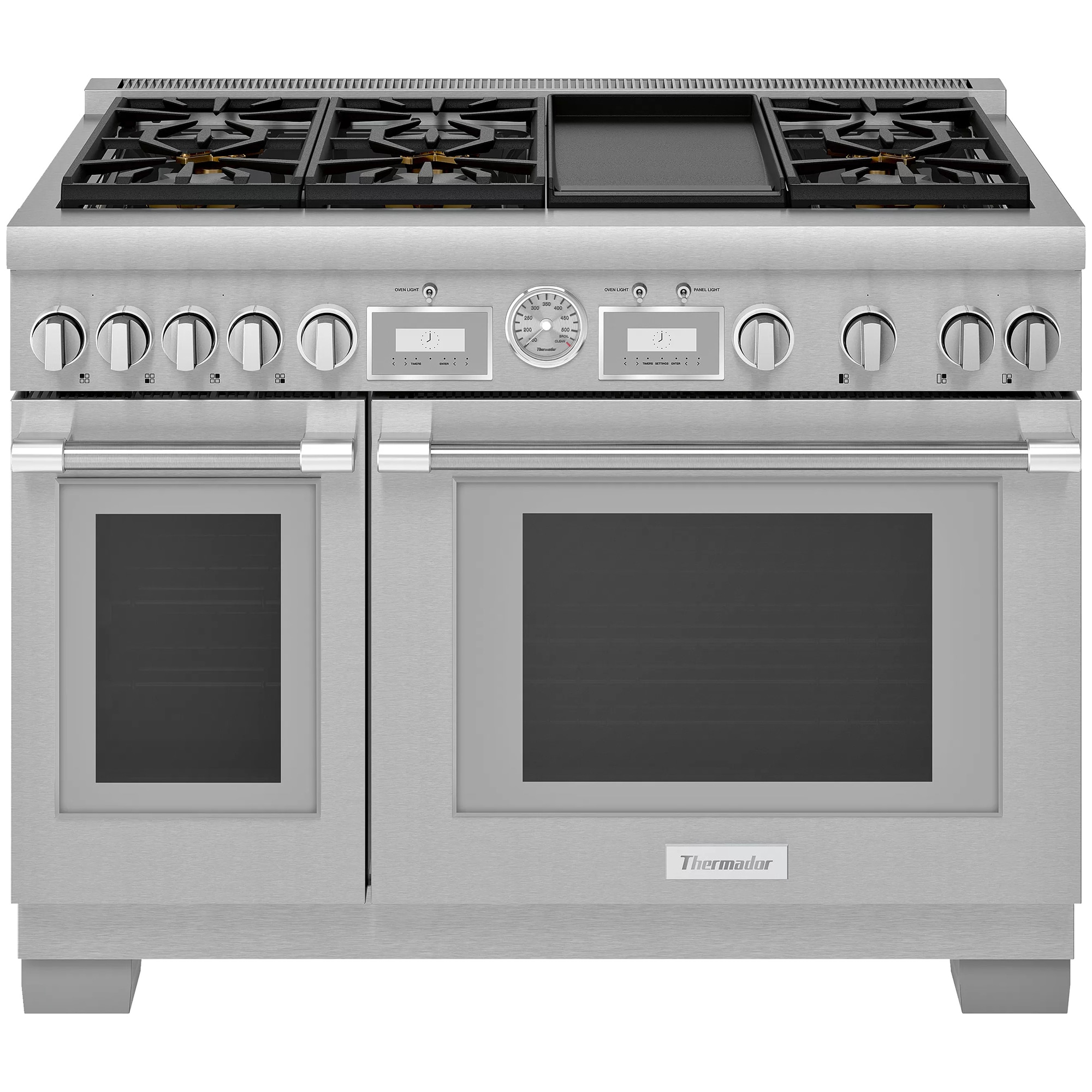 Thermador Pro Grand Professional Series 48 in. 8.2 cu. ft. Smart Standard Convection Double Oven Gas Range with 6 Sealed Burners & Griddle - Stainless Steel, , hires