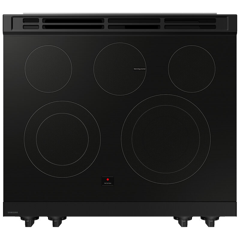 Samsung Bespoke 30 in. 6.3 cu. ft. Smart Air Fry Standard Convection Slide-In Electric Range with Radiant Burners - White Glass, White Glass, hires