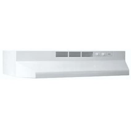 Broan 41000 Series 30 in. Ductless Standard Style Range Hood with 2 Fan Speeds & 1 LED Light - White, White, hires