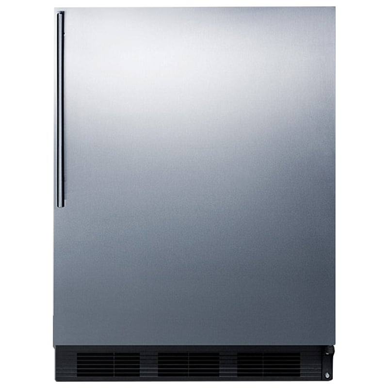 Summit 24 in. 5.5 cu. ft. ADA Compliant Undercounter Refrigerator with Vertical Handle - Stainless Steel with Black Cabinet, , hires