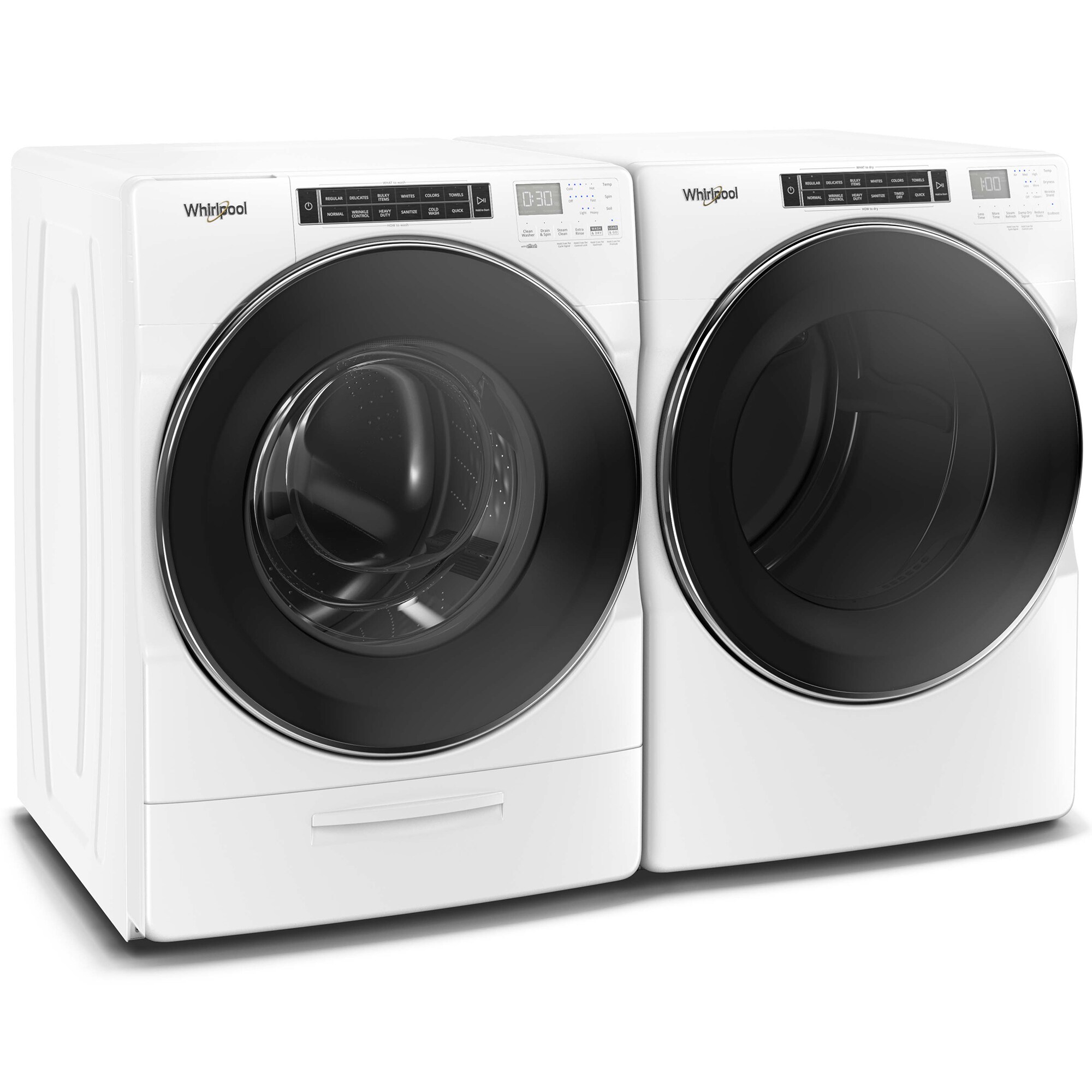 Whirlpool 27 in. 5.0 cu. ft. Stackable Front Load Washer with Sanitize Cycle, Steam Wash & Load-&-Go XL Dispenser - White, , hires