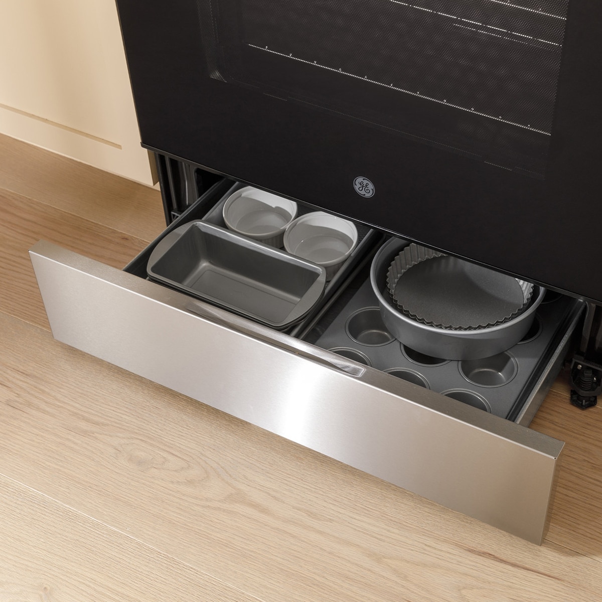 GE 30 in. 5.3 cu. ft. Smart Air Fry Standard Convection Slide-In Electric Range with Radiant Burners - Black Slate, , hires