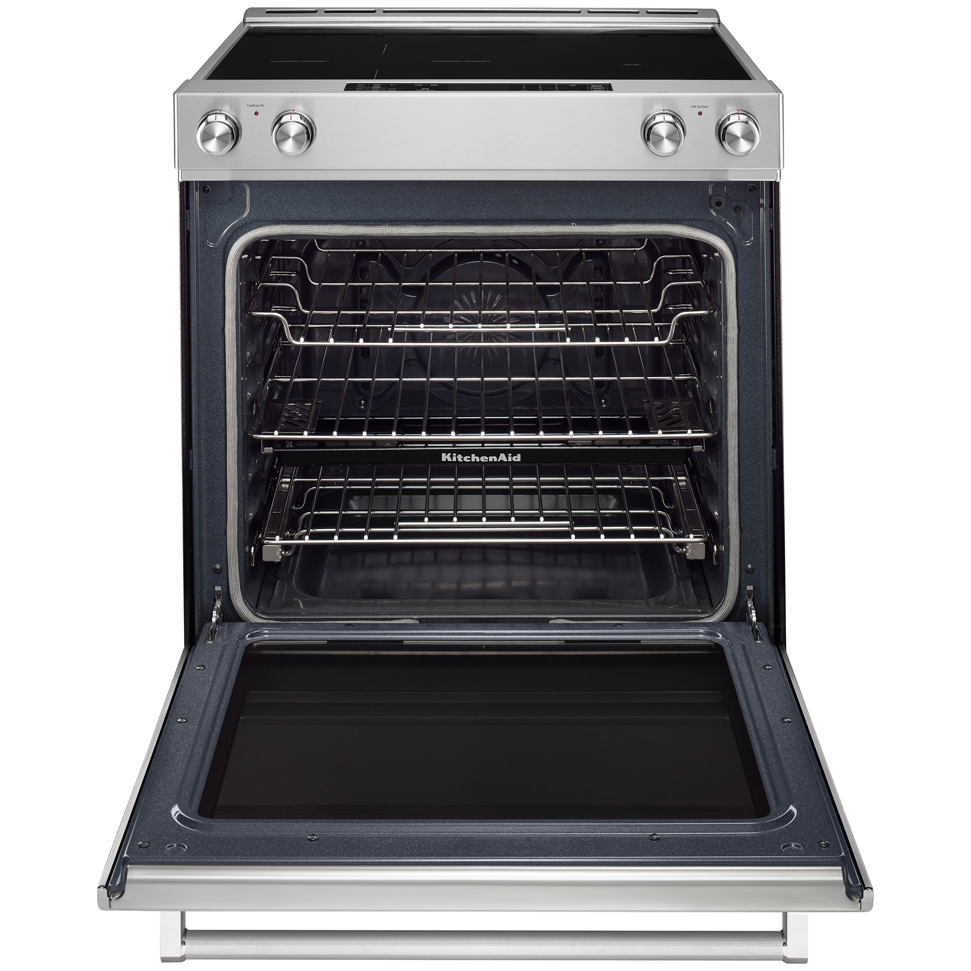 KitchenAid 30 in. 7.1 cu. ft. True European Convection Slide-In Electric Range with Radiant Burners - Stainless Steel, Stainless Steel, hires