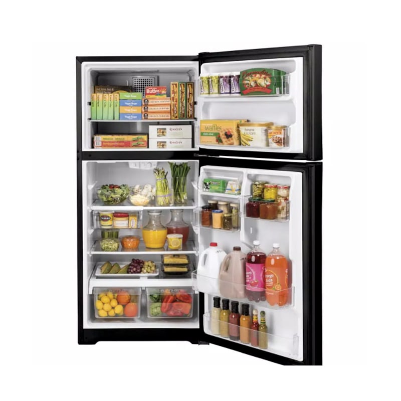 GE 30 in. 19.2 cu. ft. Top Freezer Refrigerator - Black, Black, hires