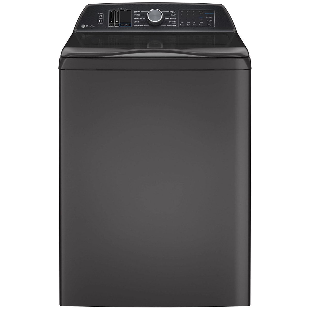 GE Profile 28 in. 5.3 cu. ft. Smart Top Load Washer with Agitator, Smarter Wash Technology, FlexDispense & Sanitize with Oxi - Diamond Gray, Diamond Gray, hires