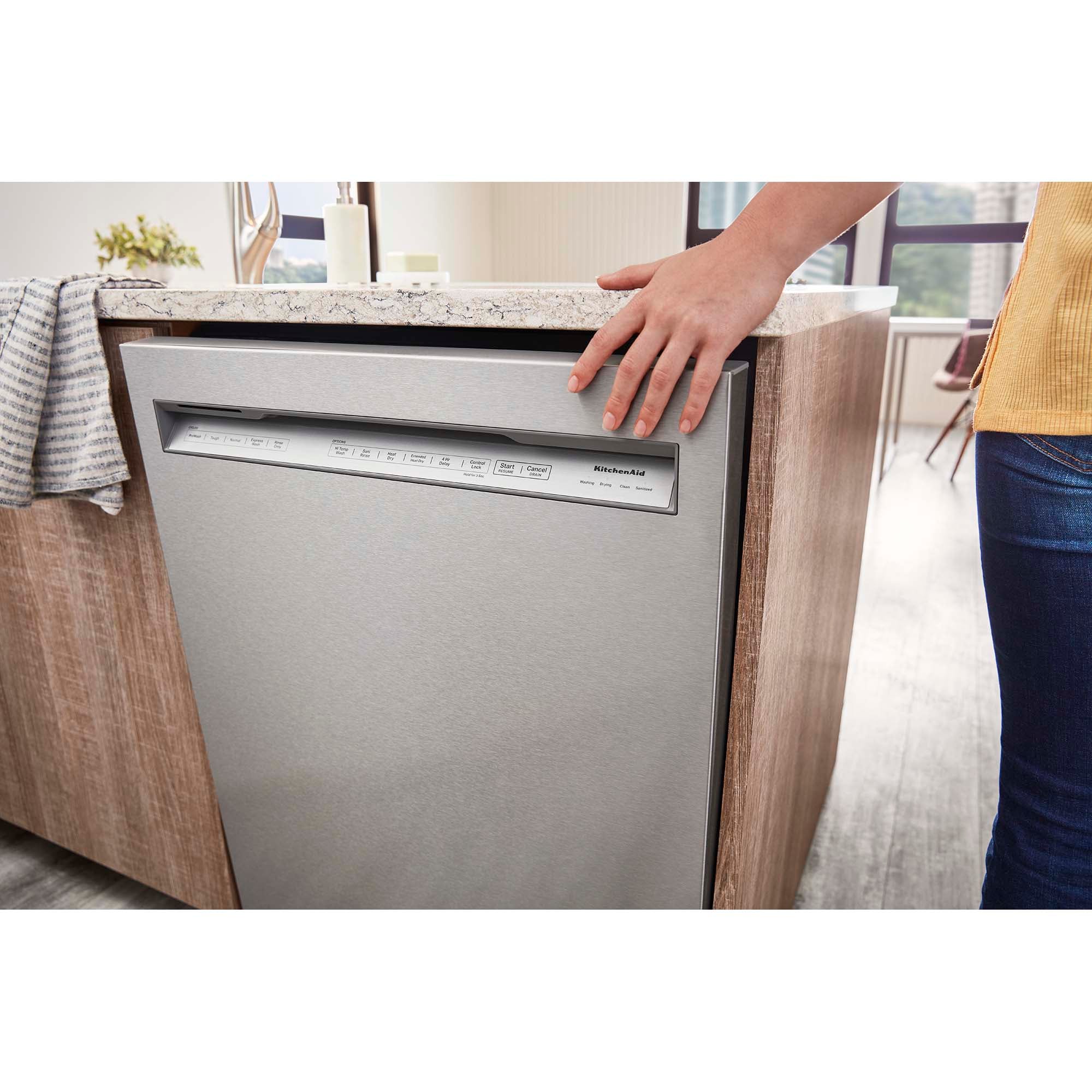 KitchenAid 24 in. Front Control Dishwasher with 39 dBa Sound Level, 3rd-Rack & Pocket - Stainless Steel with PrintShield Finish, Stainless Steel with PrintShield Finish, hires