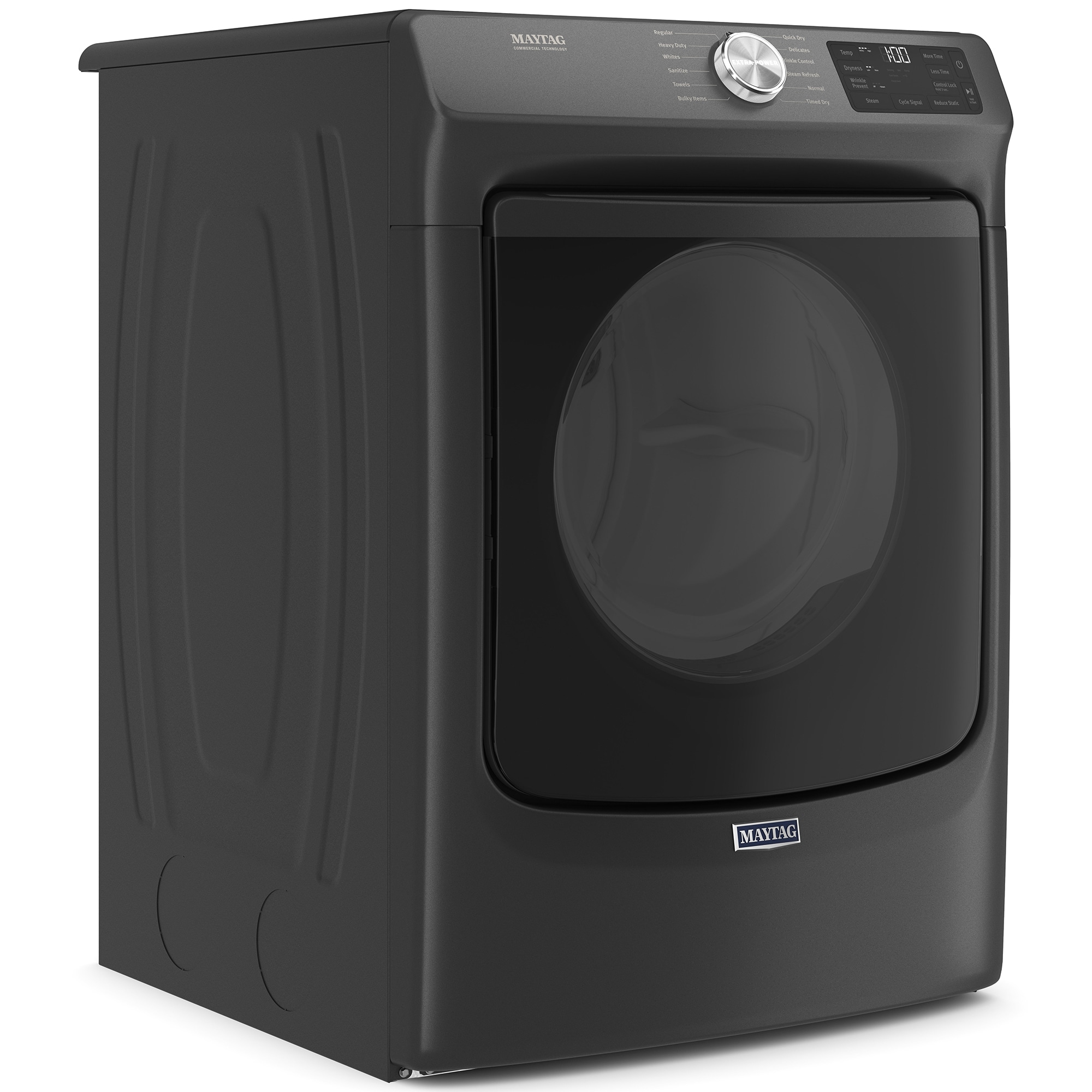 Maytag 27 in. 7.3 cu. ft. Front Loading Gas Dryer with 12 Dryer Programs, 9 Dry Options, Sanitize Cycle, Wrinkle Care & Sensor Dry - Volcano Black, , hires