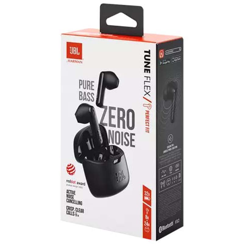 JBL - Tune Flex True Wireless Noise Cancelling Earbuds - Black, , hires