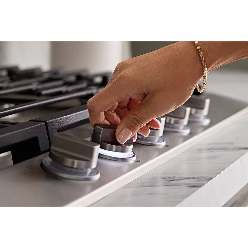 LG 30 in. 5-Burner Smart Natural Gas Cooktop with Griddle, Simmer Burner & Power Burner - Stainless Steel, , hires