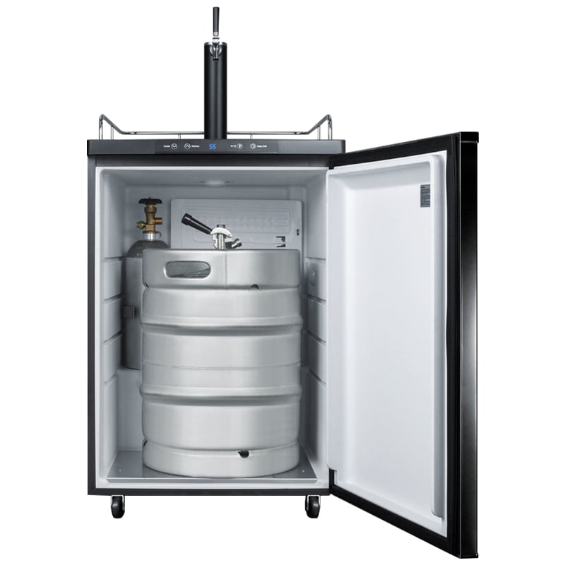 Summit 24 in. 5.6 cu. ft. Beer Dispenser with 1 Tap, Digital Controls & Digital Thermostat - Black, , hires