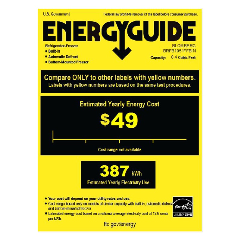 Blomberg 22 in. BuiltIn 8.4 cu. ft. Bottom Freezer Refrigerator