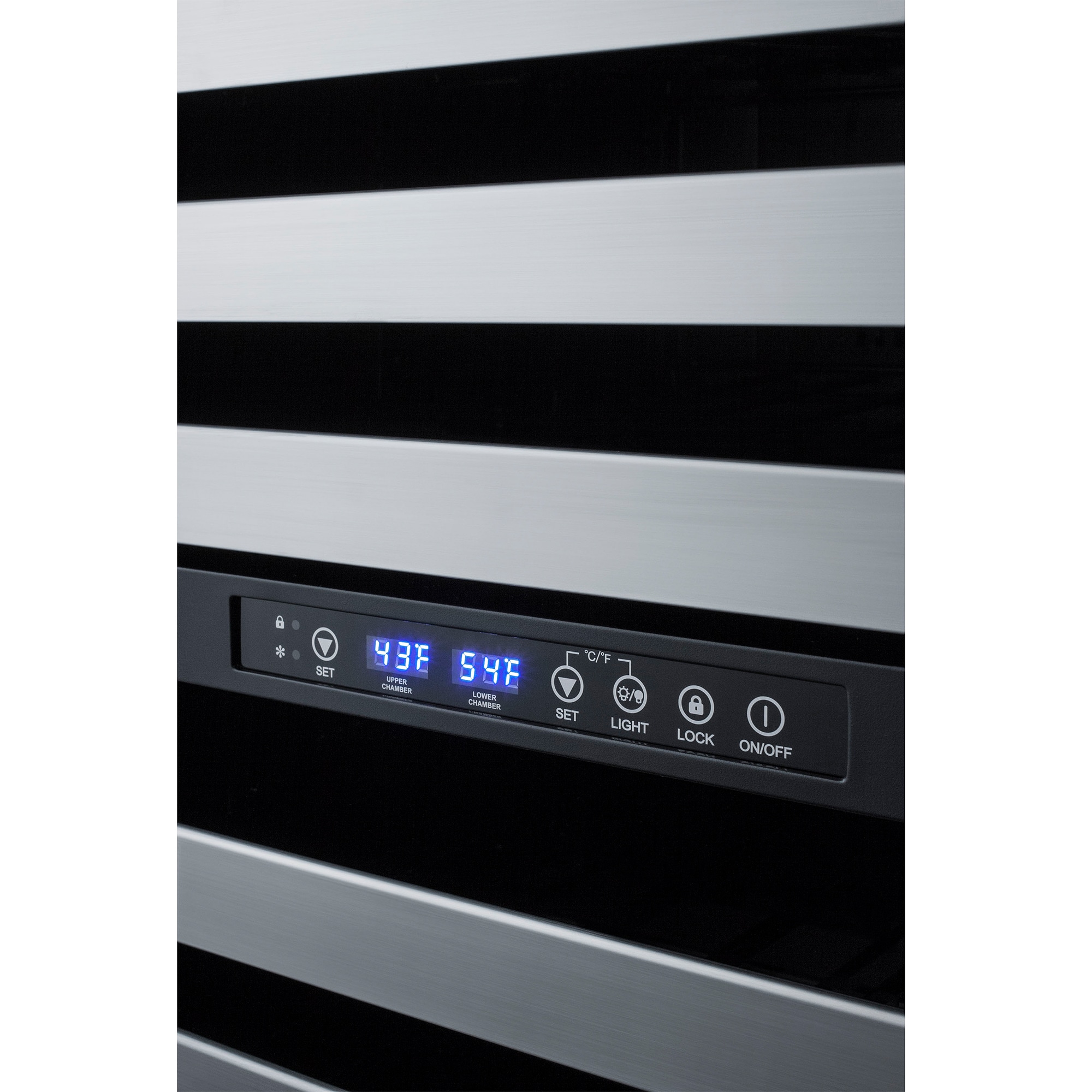 Summit 24 in. Undercounter Wine Cooler with Wire Racks, Dual Temperature Zones & 46 Bottle Capacity - Custom Panel Ready, , hires