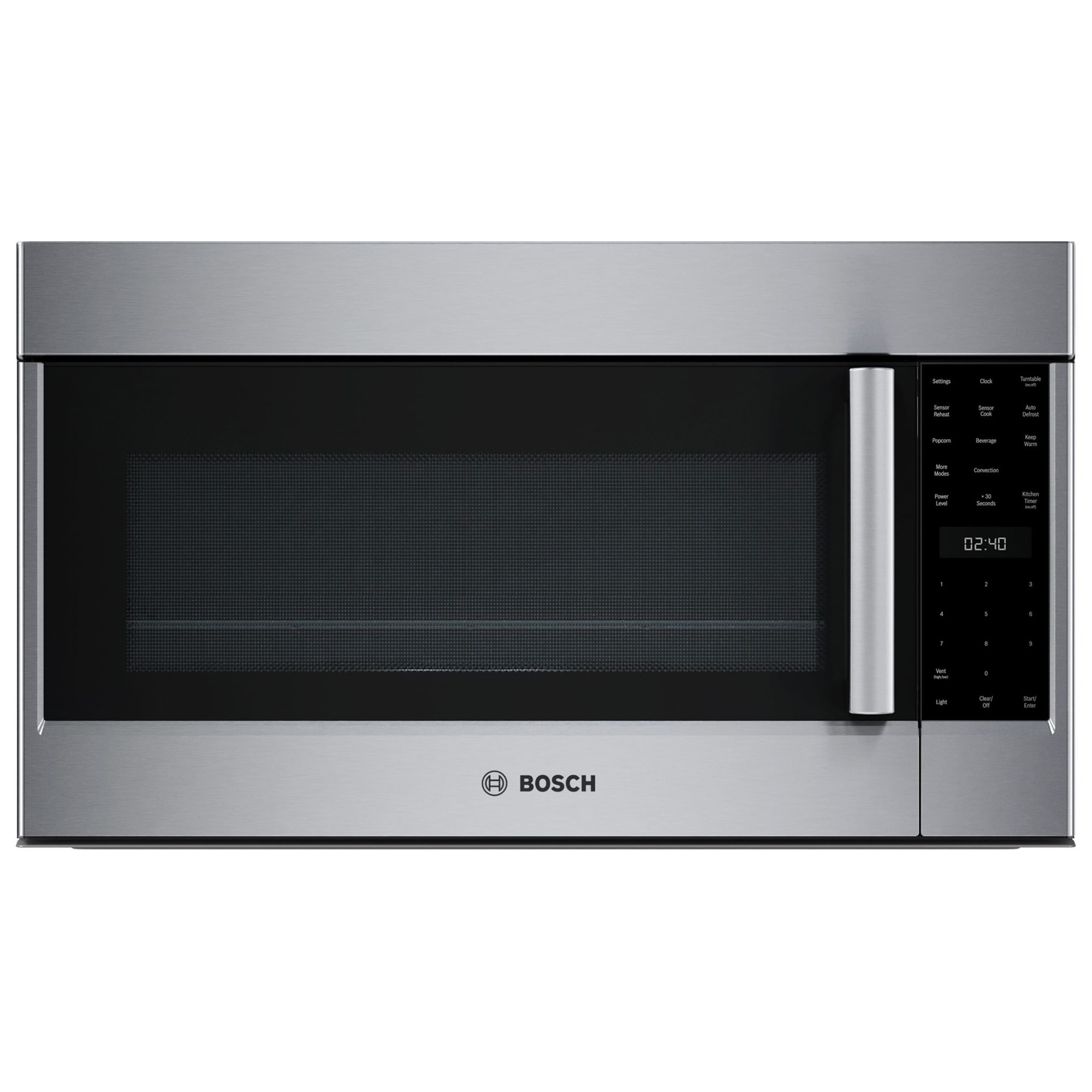 Bosch 800 Series 30 in. 1.9 cu. ft. 1000W Over-the-Range Microwave with 385 CFM, Convection & Sensor Cooking - Stainless Steel, , hires