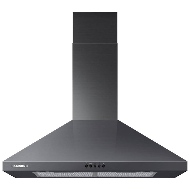 Samsung 30 in. Convertible Chimney Style Range Hood with 390 CFM, 3 Fan Speeds & 2 LED Lights - Fingerprint resistant Black Stainless, Fingerprint Resistant Black Stainless, hires