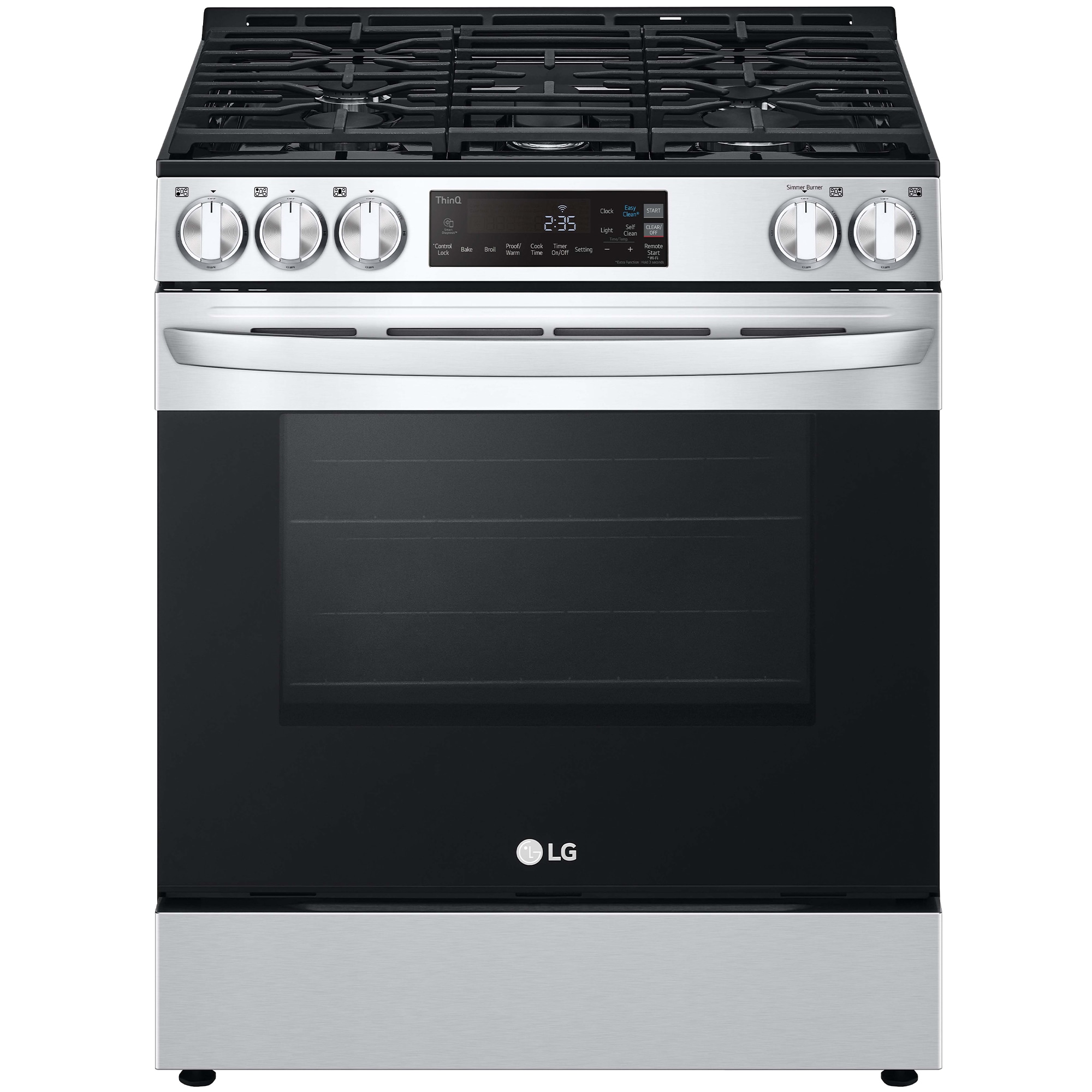LG 30 in. 5.8 cu. ft. Smart Slide-In Gas Range with 5 Sealed Burners - PrintProof Stainless Steel, , hires