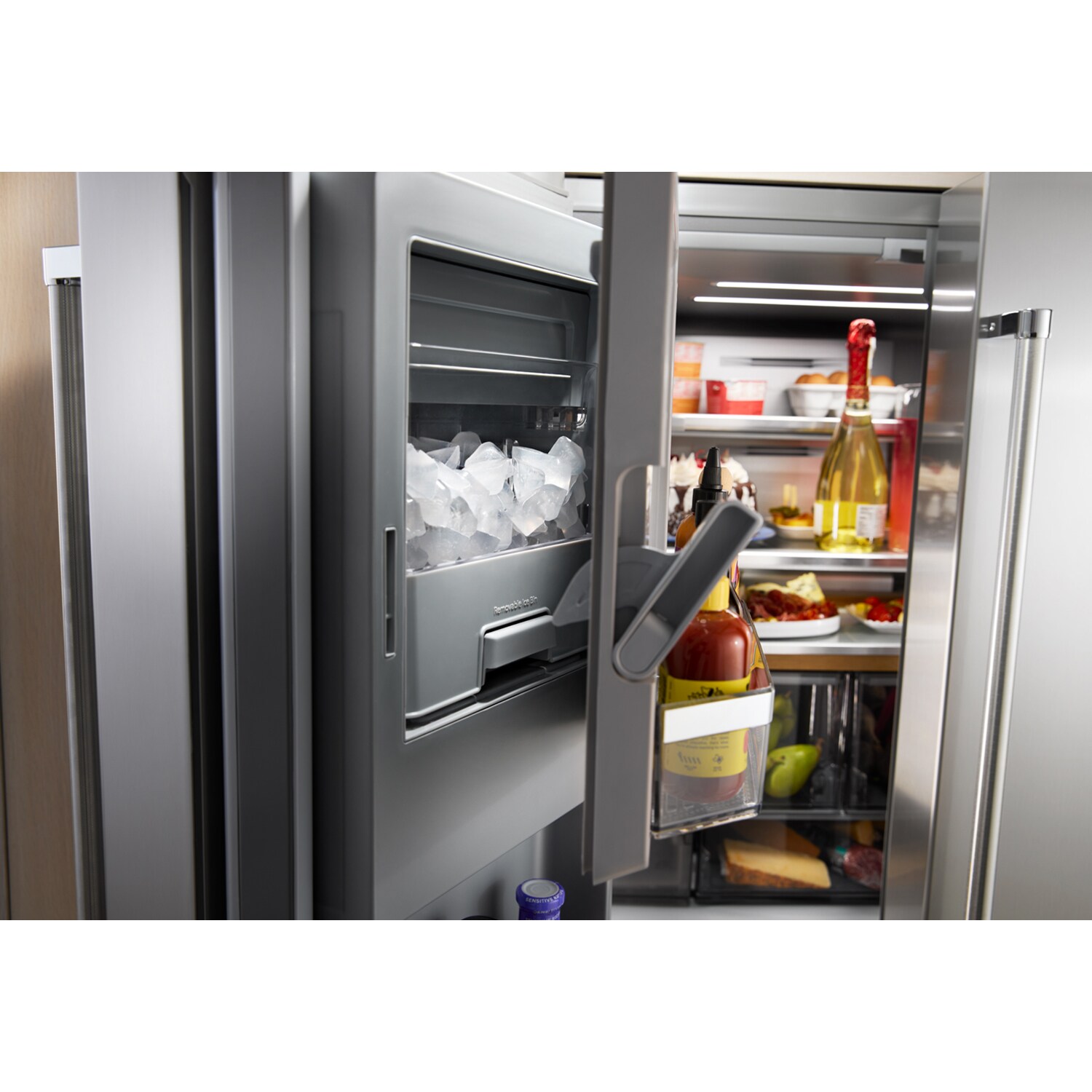 KitchenAid 36 in. 19.1 cu. ft. Counter Depth 4-Door French Door Refrigerator with Ice & Water Dispenser - Fingerprint Resistant Stainless, , hires