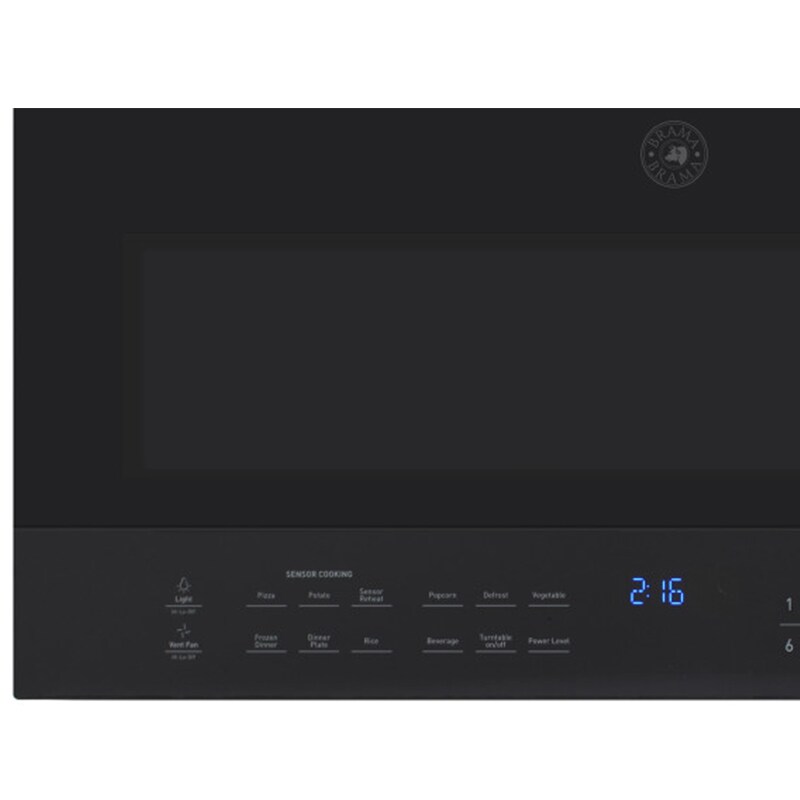 Brama 31 in. 1.6 cu. ft. 1000W Over-the-Range Microwave with 300 CFM & Sensor Cooking - Black, , hires
