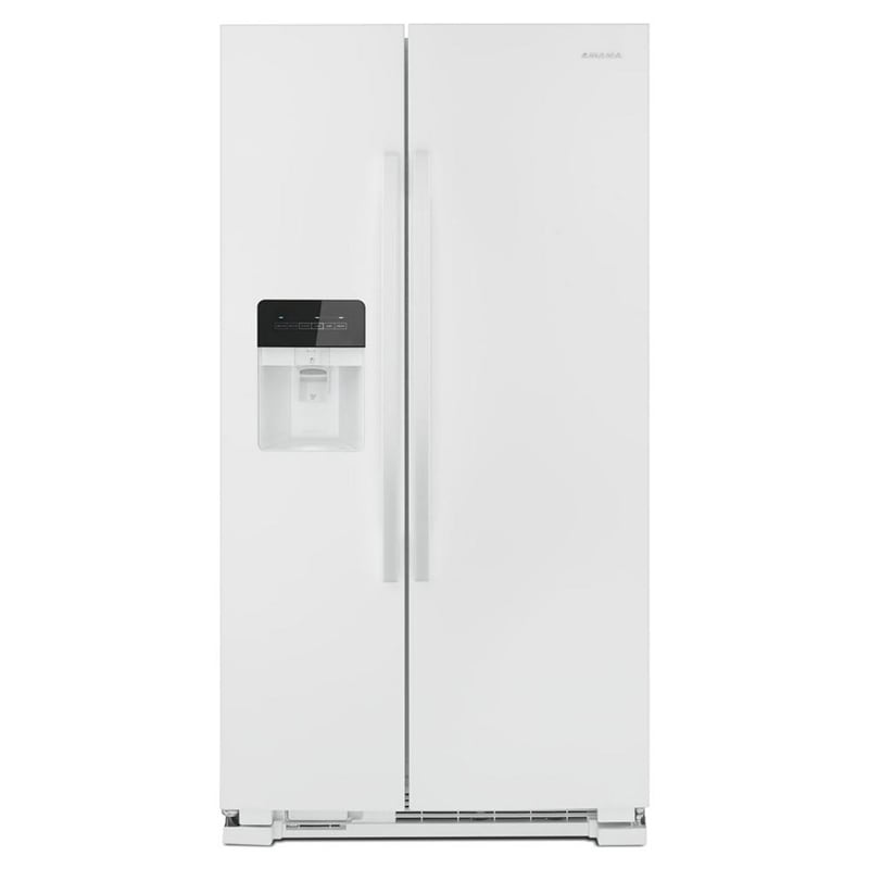 Amana 36 in. 24.6 cu. ft. Side by Side Refrigerator with Ice & Water Dispenser - White, White, hires