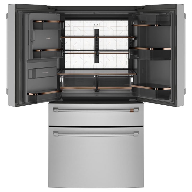 Cafe 36 in. 27.8 cu. ft. Smart 4-Door French Door Refrigerator with Ice & Water Dispenser - Stainless Steel, Stainless Steel, hires