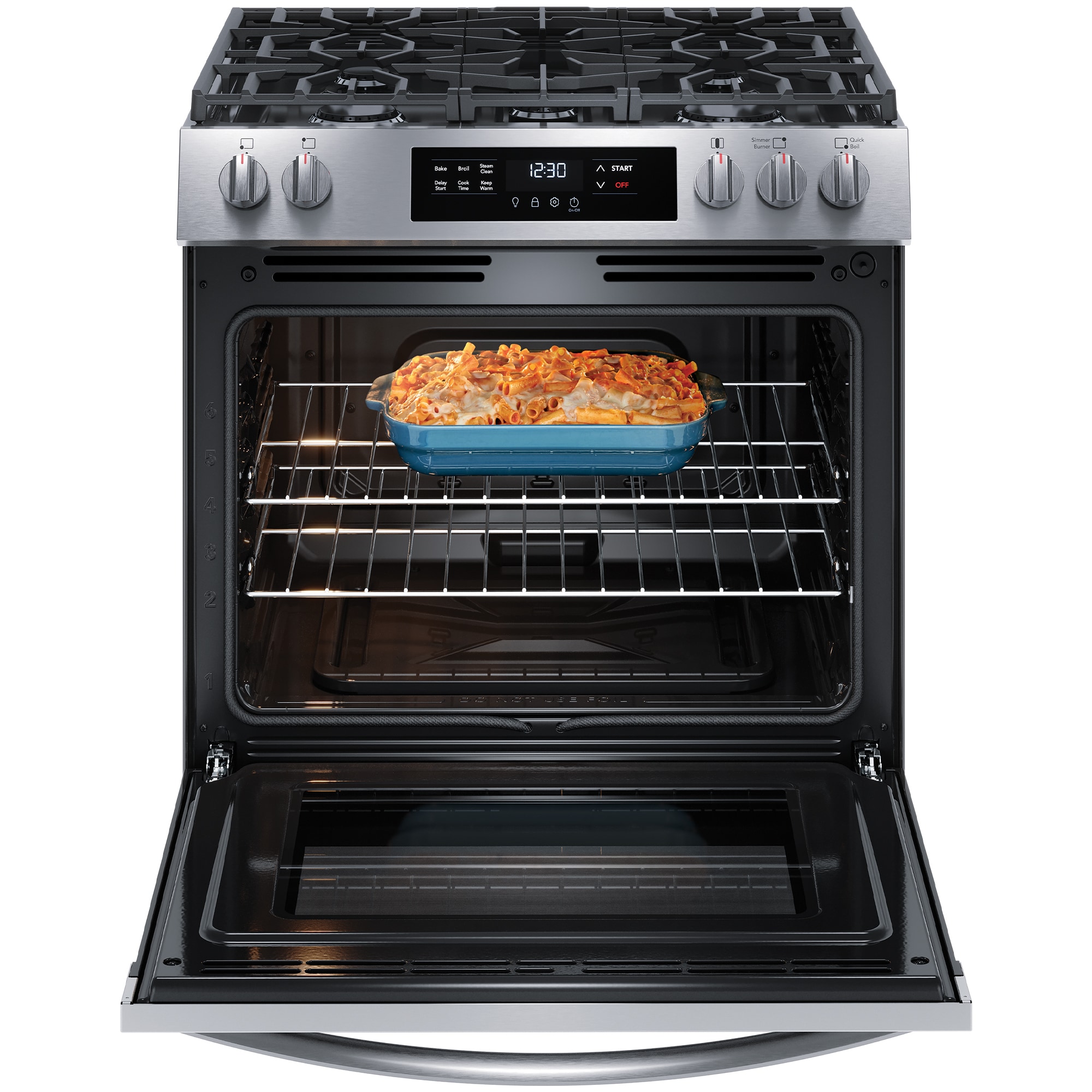 Frigidaire 30 in. 5.1 cu. ft. Slide-In Gas Range with 5 Sealed Burners - Stainless Steel, Stainless Steel, hires