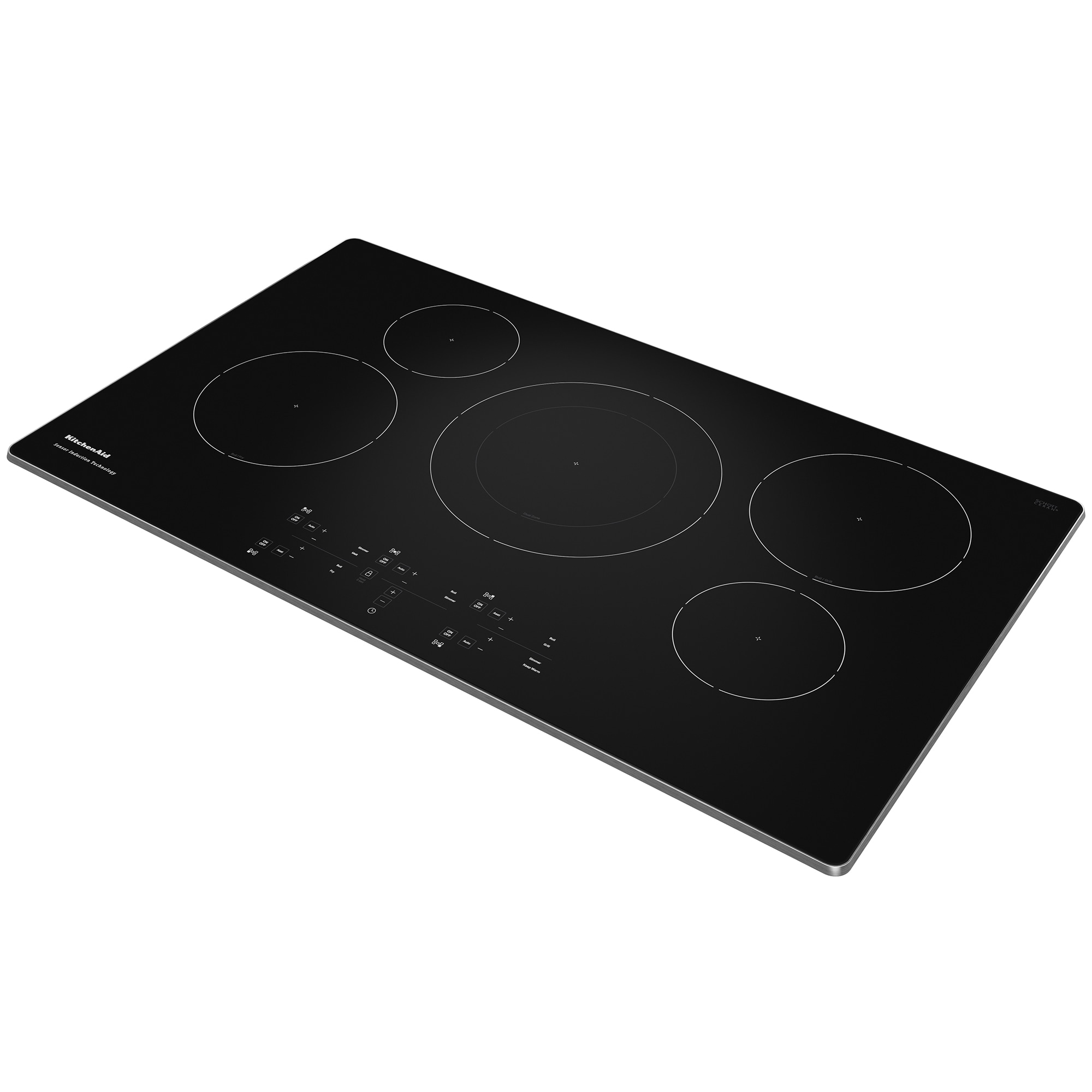 KitchenAid 36 in. 5-Burner Induction Cooktop with Simmer Burner & Power Burner - Stainless Steel, , hires