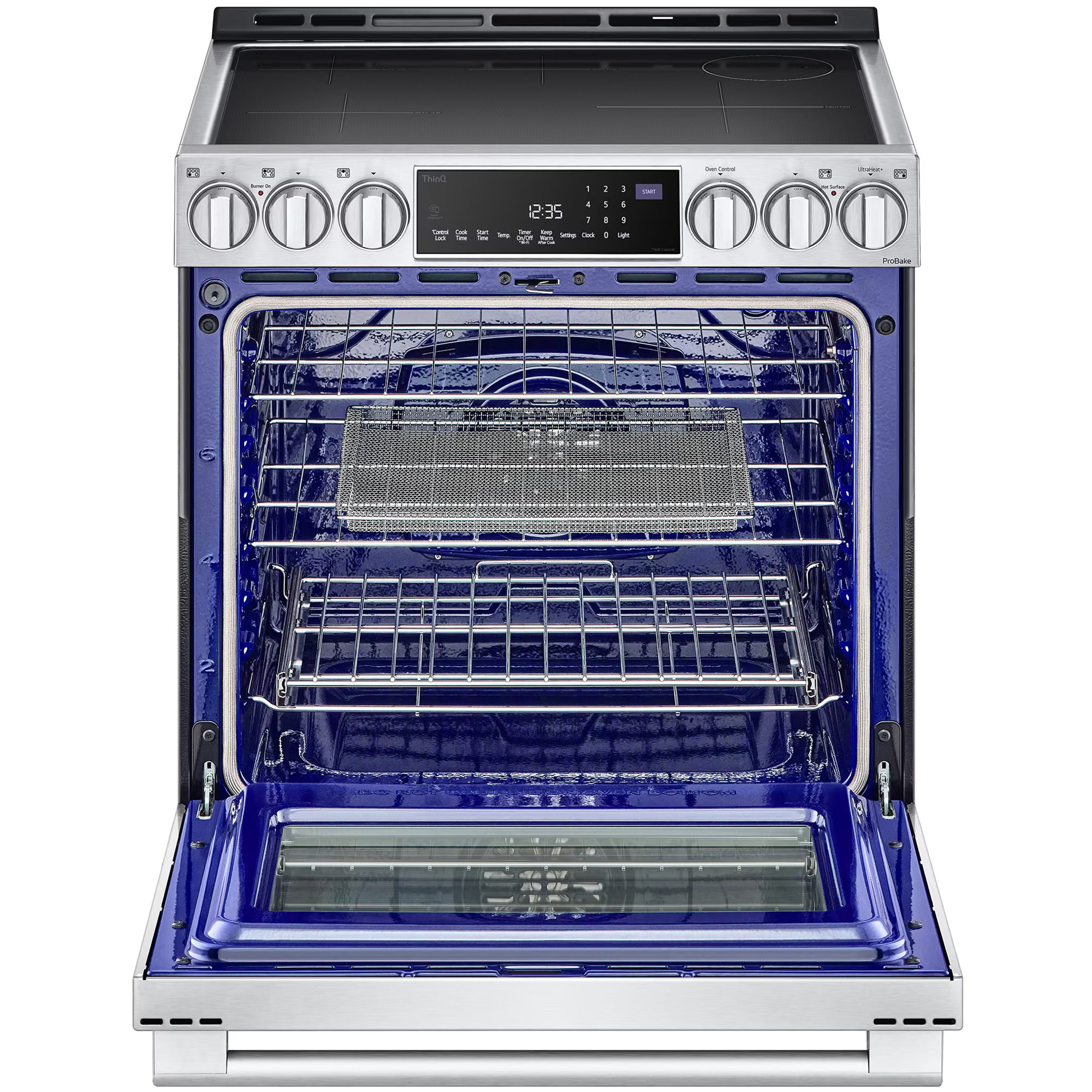 LG Studio 30 in. 6.3 cu. ft. Smart Air Fry True European Convection Slide-In Electric Range with 4 Induction Burners & 1 Radiant Burner - Stainless Steel, , hires