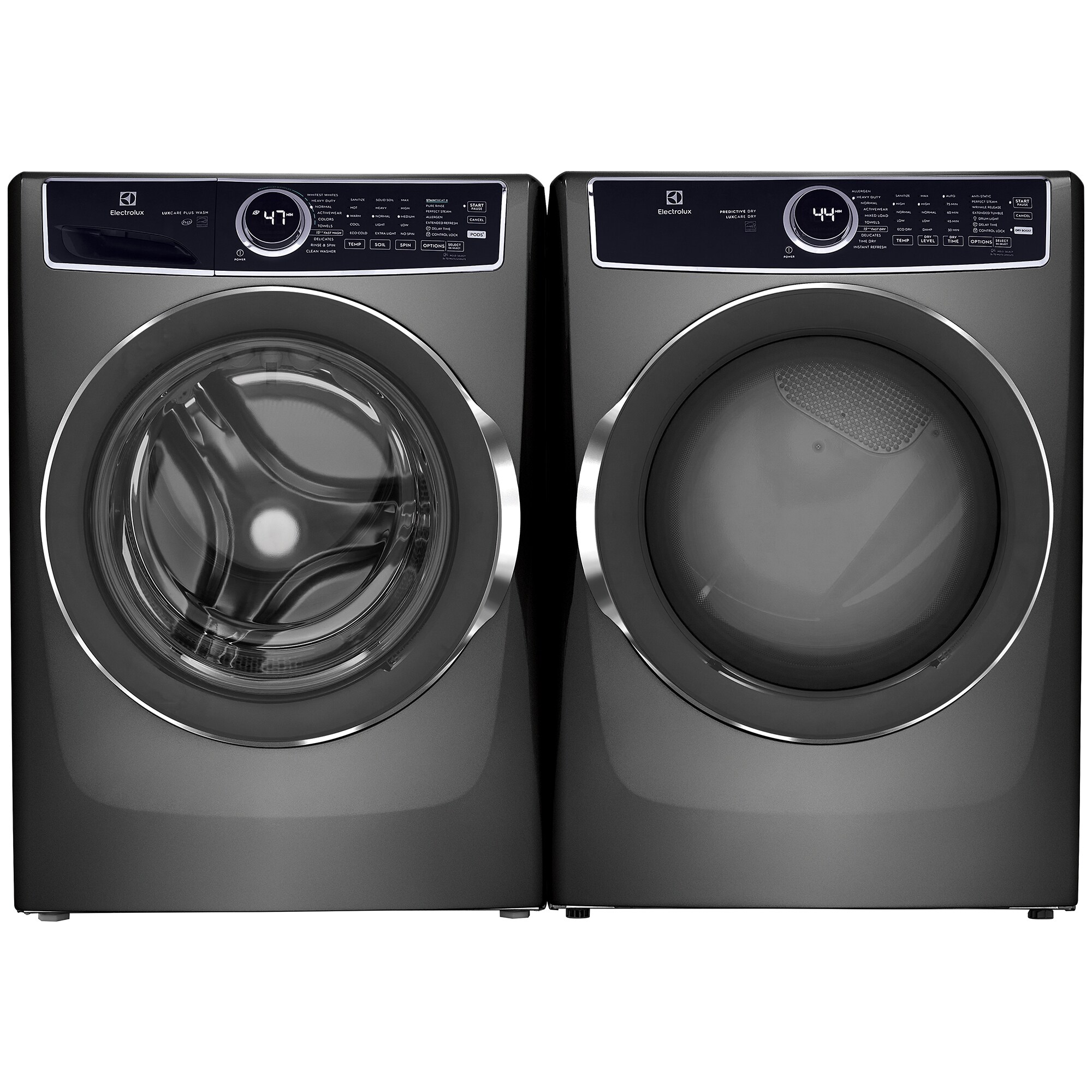 Electrolux 500 Series 27 in. 8.0 cu. ft. Stackable Electric Dryer with Predictive Dry, Instant Refresh, Perfect Steam & Sanitize Cycle - Titanium, Titanium, hires
