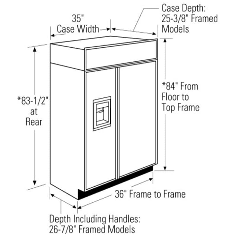 Monogram 36 in. 20.2 cu. ft. Built-In Smart Counter Depth Side by Side Refrigerator with Ice & Water Dispenser - Custom Panel Ready, , hires