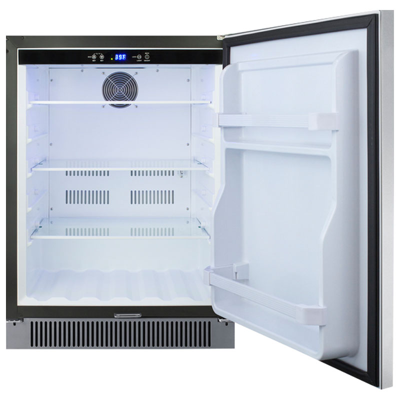 Summit 24 in. 4.6 cu. ft. Outdoor Undercounter Refrigerator with Towel Bar Handle - Stainless Steel, , hires