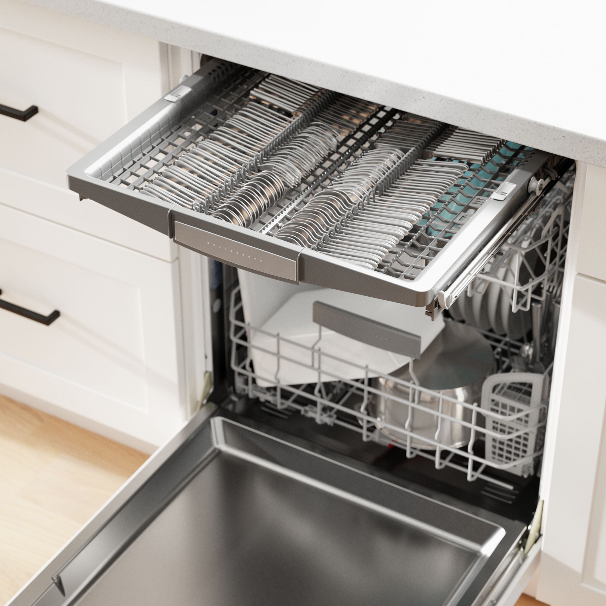 Bosch 800 Series 24 in. Top Control Smart Dishwasher with 42 dBa Sound Level, 3rd-Rack & CrystalDry - White, White, hires