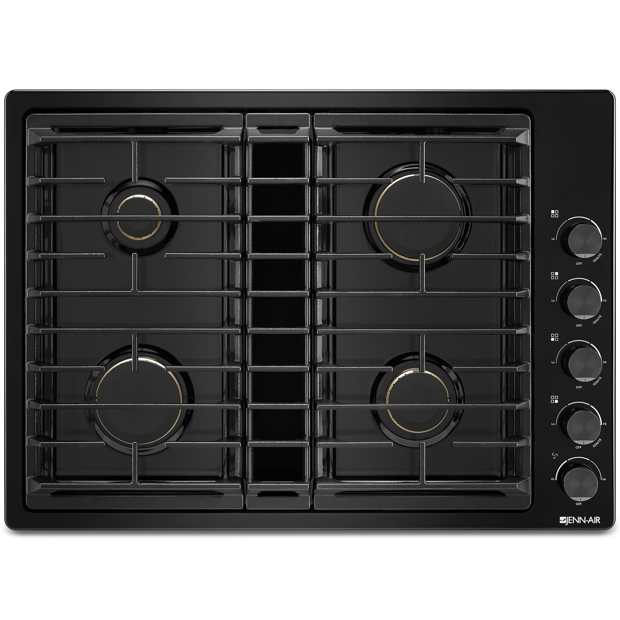 JennAir 30 in. 4-Burner Natural Gas Cooktop with Downdraft & Power Burner - Black, , hires