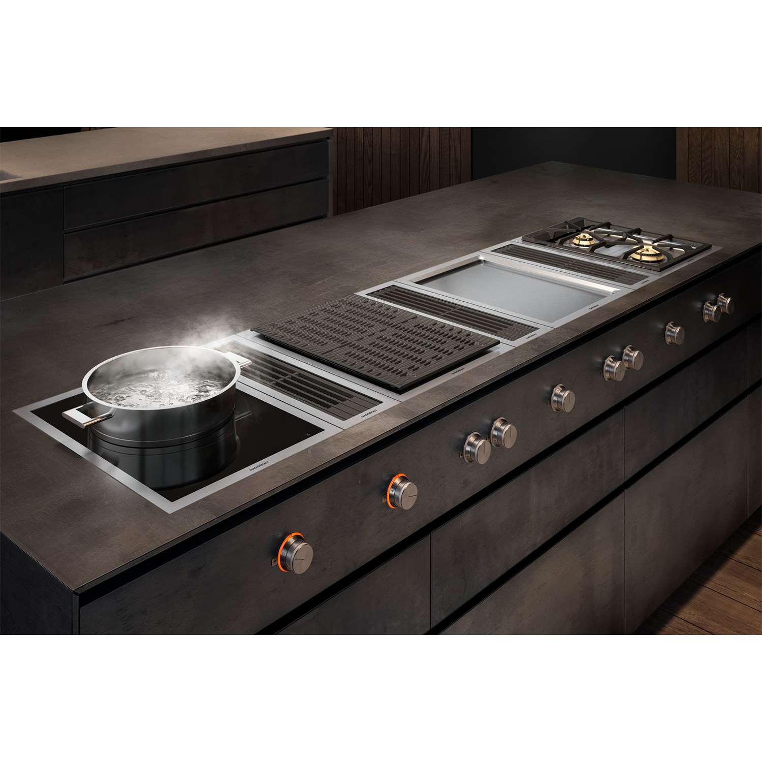 Gaggenau Vario 400 Series 15 in. 1-Burner Natural Gas Cooktop with Simmer Burner & Power Burner - Stainless Steel, , hires