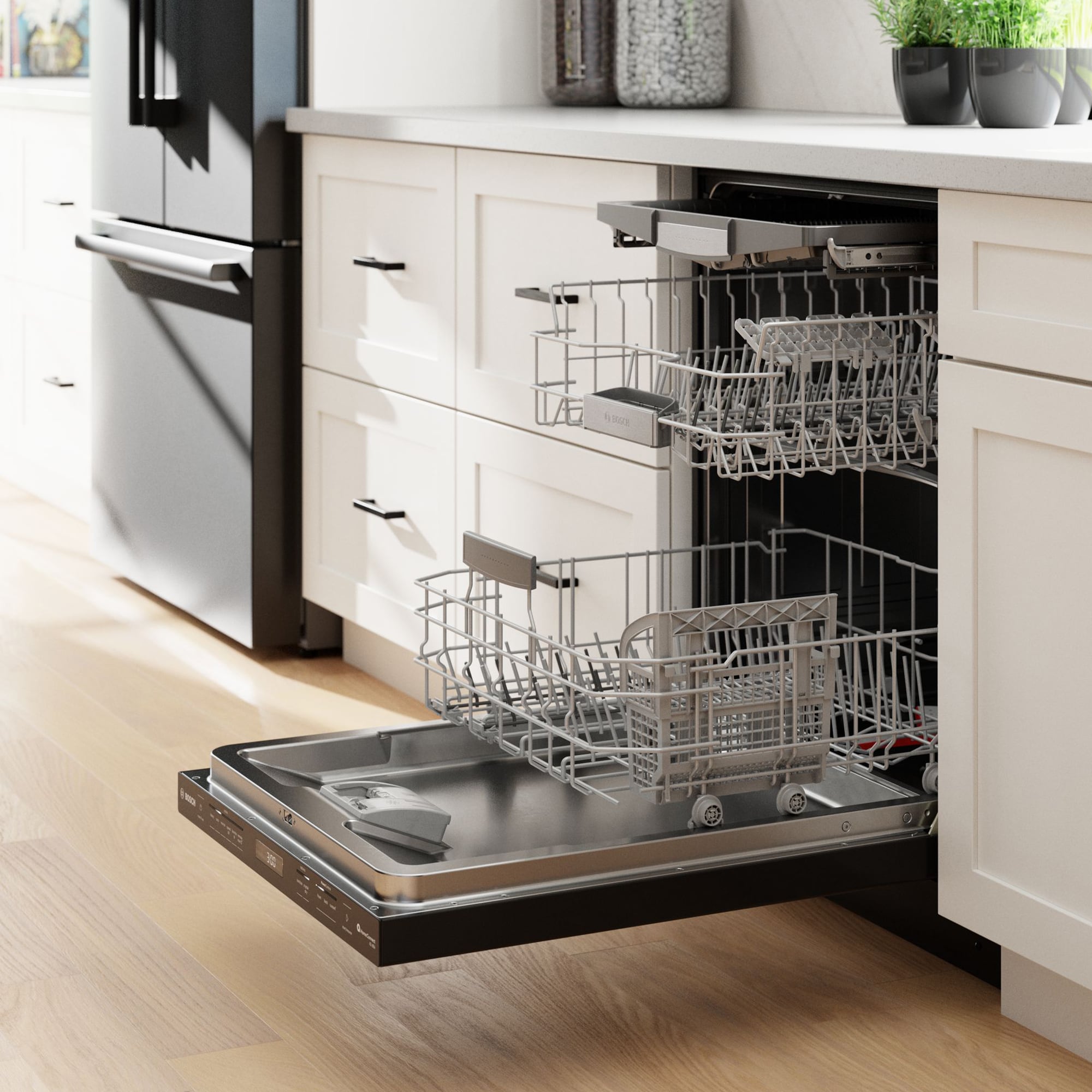 Bosch 800 Series 24 in. Top Control Smart Dishwasher with 42 dBa Sound Level, 3rd-Rack, CrystalDry & Pocket - Black, Black, hires