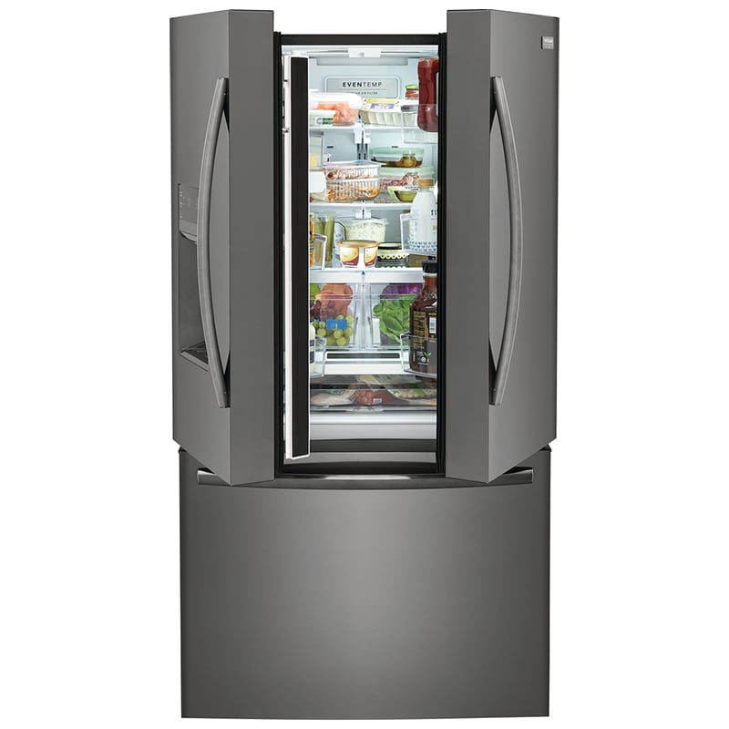 Frigidaire Gallery 36 in. 27.8 cu. ft. French Door Refrigerator with Ice & Water Dispenser - Smudge-Proof Black SS, Smudge-Proof Black SS, hires