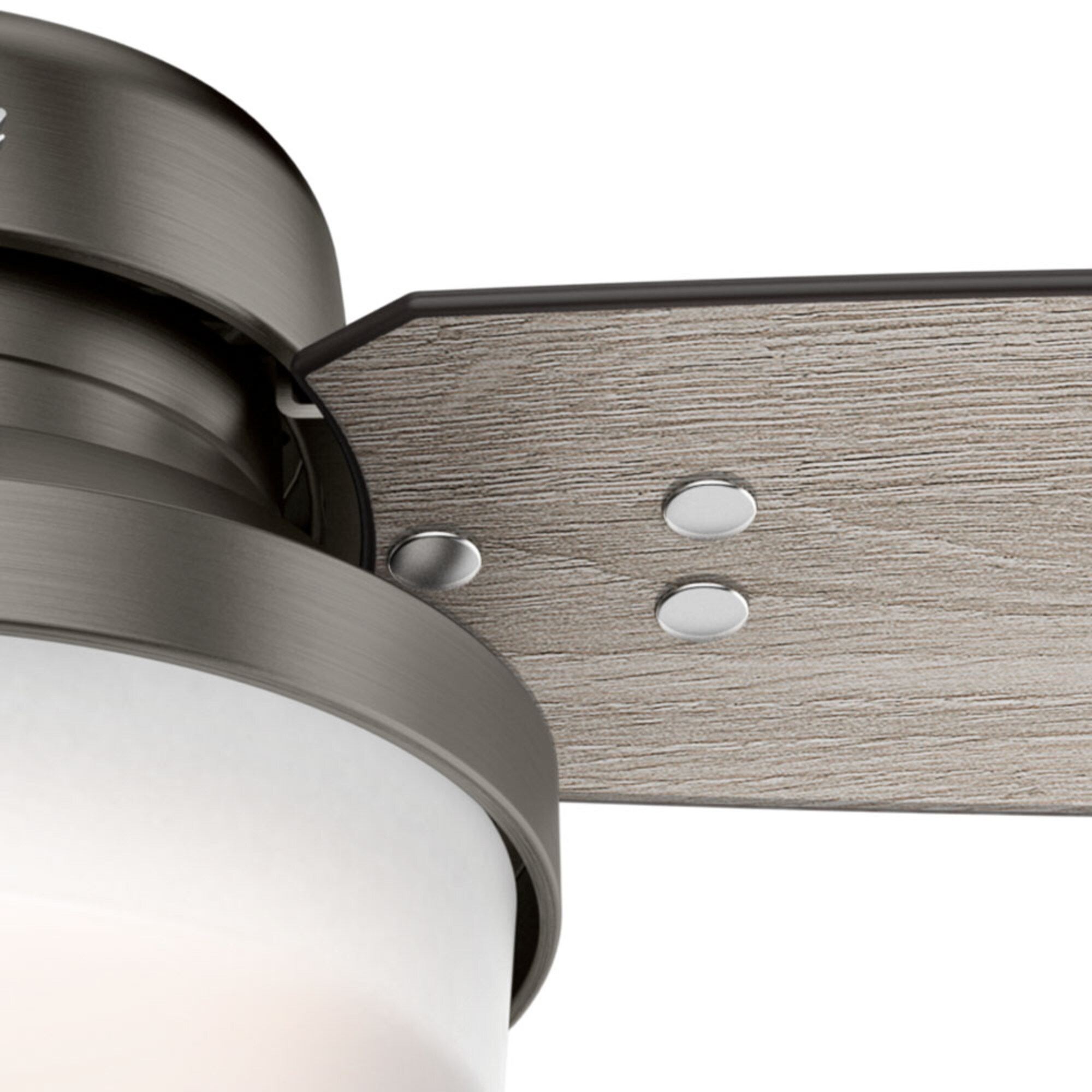 Hunter Sentinel 52 in. Ceiling Fan with LED Light Kit and Handheld Remote - Brushed Slate, Brushed Slate, hires