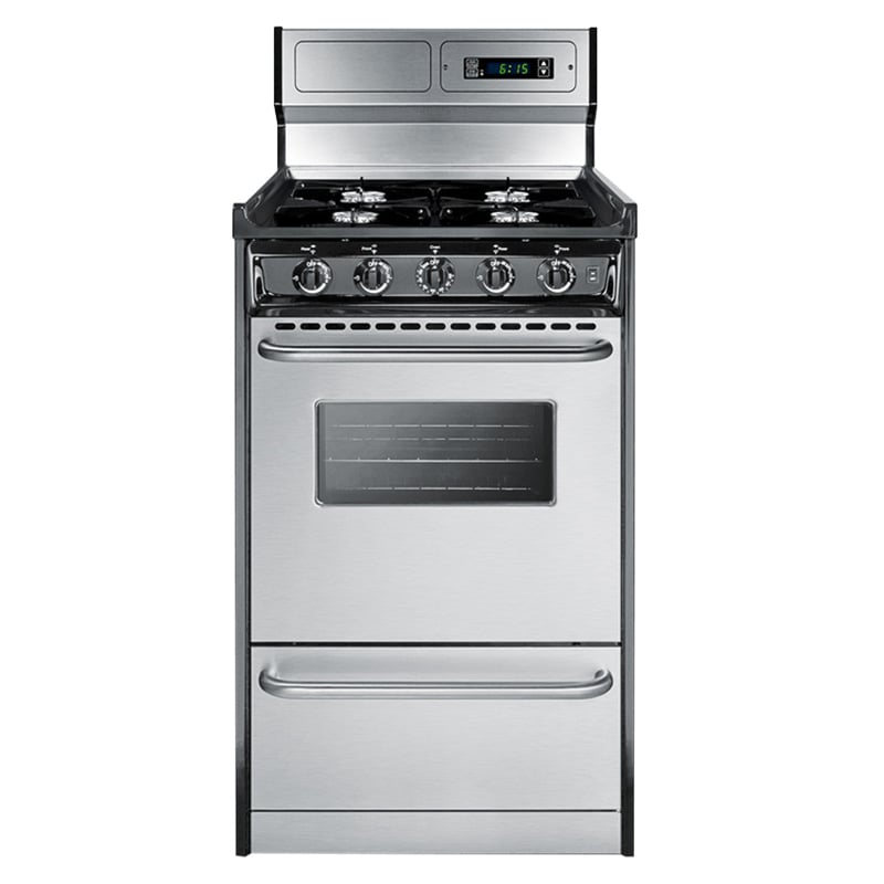 Summit 20 in. 2.5 cu. ft. Gas Range with Open Burners - Stainless Steel, , hires