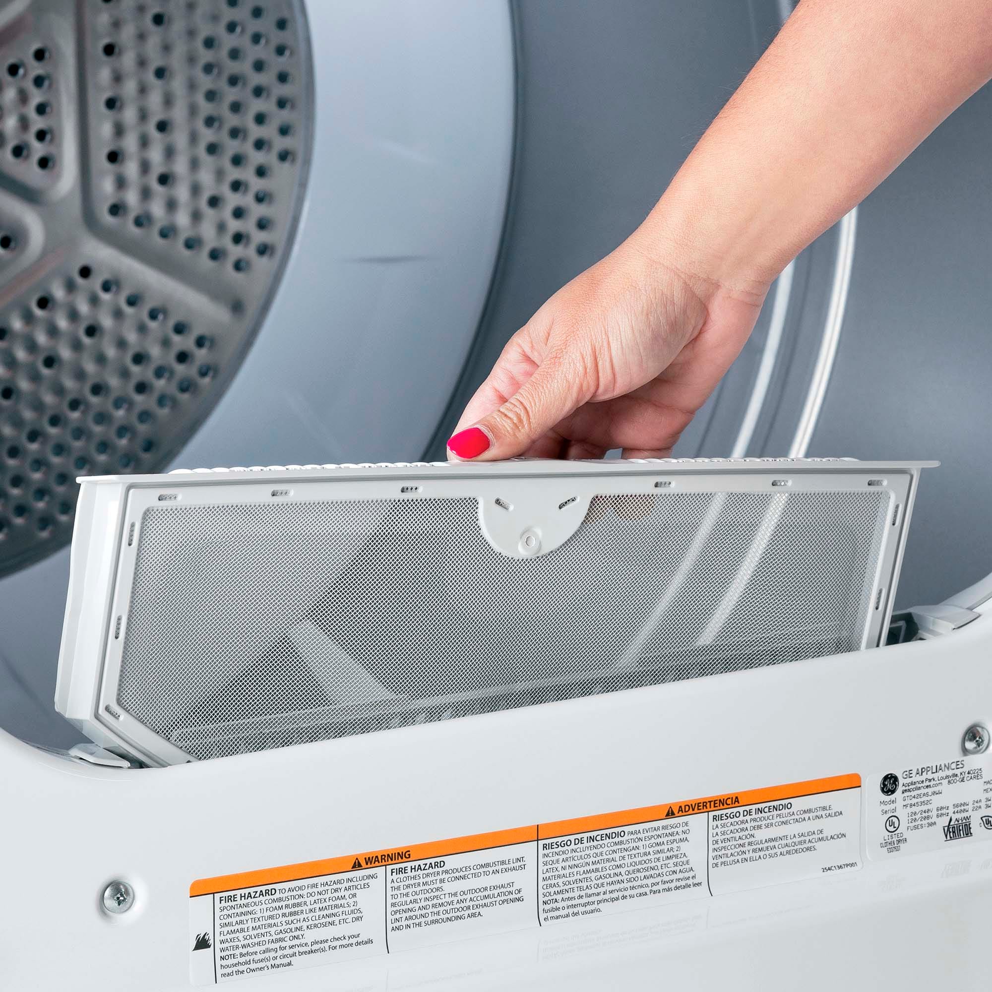 Hotpoint 27 in. 6.2 cu. ft. Gas Dryer with Up To 120 ft. Venting & Shallow Depth - White, , hires